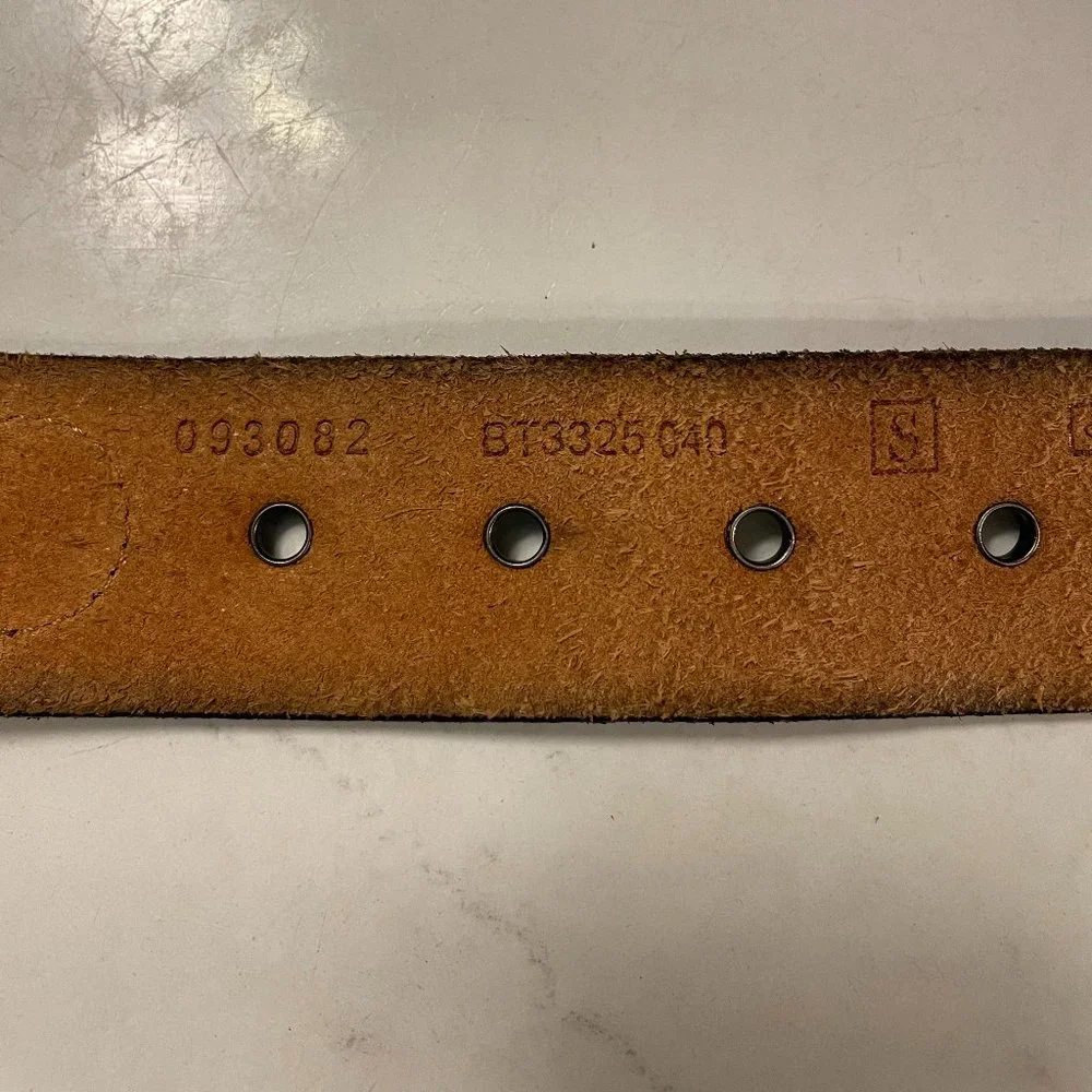 Fossil Silver Studded Genuine Leather Belt 39-inch Long Full Length